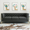 Loft Luxury Chesterfield Sofa Set in Suede - Oak Inside