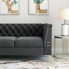 Loft Luxury Chesterfield Sofa Set in Suede - Oak Inside