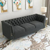 Loft Luxury Chesterfield Sofa Set in Suede - Oak Inside