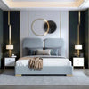 Logic Luxury Upholstered Bed In Suede - Oak Inside