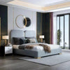 Logic Luxury Upholstered Bed In Suede - Oak Inside