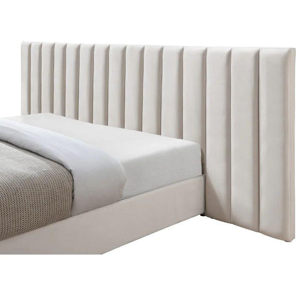 Longline Premium Upholstered Bed In Suede - Oak Inside