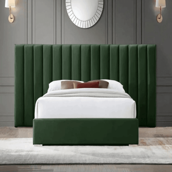 Longline Premium Upholstered Bed In Suede - Oak Inside