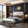 Luster Luxury Hydraulic Upholstered Bed in Suede - Oak Inside