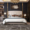 Luster Luxury Hydraulic Upholstered Bed in Suede - Oak Inside