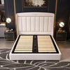 Luster Luxury Hydraulic Upholstered Bed in Suede - Oak Inside