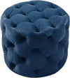 Umrao Round Ottoman In Suede