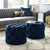 Umrao Round Ottoman In Suede