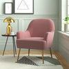 Mahi Luxury Accent Chair In Suede - Oak Inside