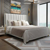 Marina Luxury Upholstered Bed In Leatherette - Oak Inside