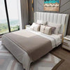 Marina Luxury Upholstered Bed In Leatherette - Oak Inside