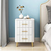 Masco Bedside Table In Fabric With Marble Top - Oak Inside