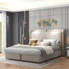 Masco Luxury Upholstered Bed in Leatherette - Oak Inside