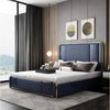 Matrix Luxury Upholstered Bed In Leatherette - Oak Inside