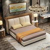 Mehram Luxury Hydraulic Upholstered Bed in Leatherette - Oak Inside