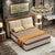 Mehram Luxury Hydraulic Upholstered Bed in Leatherette - Oak Inside