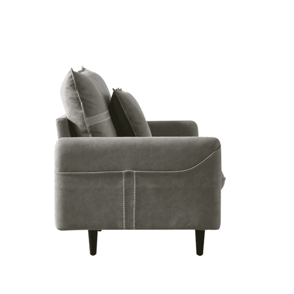 Mexico Luxury Sofa Set in Suede - Oak Inside