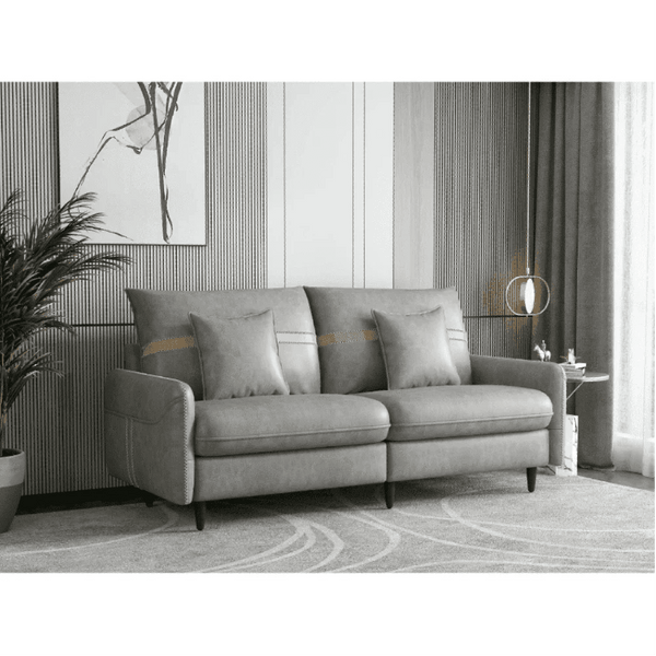 Mexico Luxury Sofa Set in Suede - Oak Inside