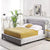 Mexico Luxury Upholstered Bed in Suede - Oak Inside