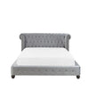 Mexico Luxury Upholstered Bed in Suede - Oak Inside