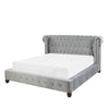 Mexico Luxury Upholstered Bed in Suede - Oak Inside