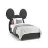 Mickey Upholstered Kids Bed Without Storage in Suede - Oak Inside