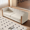 Modern Premium Sofa Set in Suede - Oak Inside