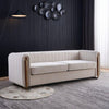 Modern Premium Sofa Set in Suede - Oak Inside