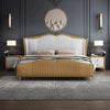 Monaco Premium Upholstered Bed in Suede - Oak Inside