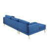 Monet Luxury Sectional Sofa in Suede - Oak Inside