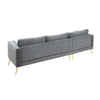 Monet Luxury Sectional Sofa in Suede - Oak Inside