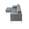 Monet Luxury Sectional Sofa in Suede - Oak Inside