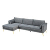 Monet Luxury Sectional Sofa in Suede - Oak Inside