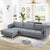 Monet Luxury Sectional Sofa in Suede - Oak Inside