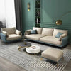 Mono Luxury Sofa Set In Leatherette - Oak Inside