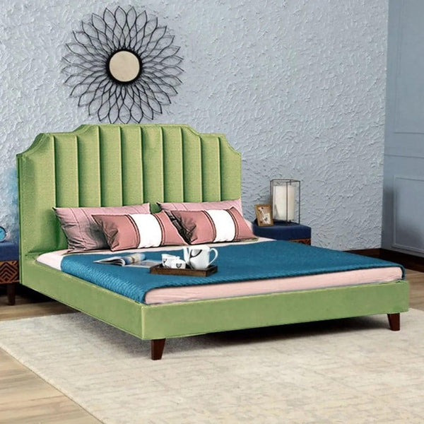 Mono Luxury Upholstered Bed Without Storage In Suede - Oak Inside