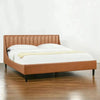 Nero Premium Upholstered Bed Without Storage In Leatherette - Oak Inside