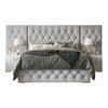 Nexon Luxury Upholstered Bed With Side Tables in Suede - Oak Inside