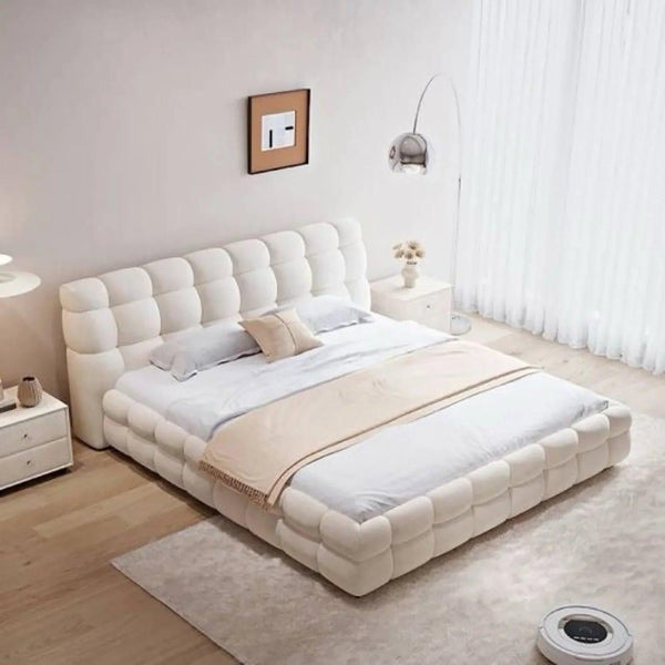 Oppo Premium Upholstered Bed in Brooklyn Fabric - Oak Inside