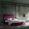 Oppo Quilt Luxury Upholstered Bed in Suede - Oak Inside