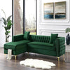 Orzo Luxury Chesterfield Sectional Sofa in Suede - Oak Inside