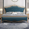 Paris Premium Upholstered Bed in Suede - Oak Inside