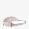 Pink Moon Upholstered Luxury Bed In Suede - Oak Inside