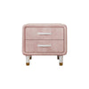 Pinkish 2 Drawers Bed Side Table In Fabric - Oak Inside