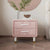 Pinkish 2 Drawers Bed Side Table In Fabric - Oak Inside