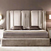 Pluto Luxury Upholstered Bed in Suede - Oak Inside