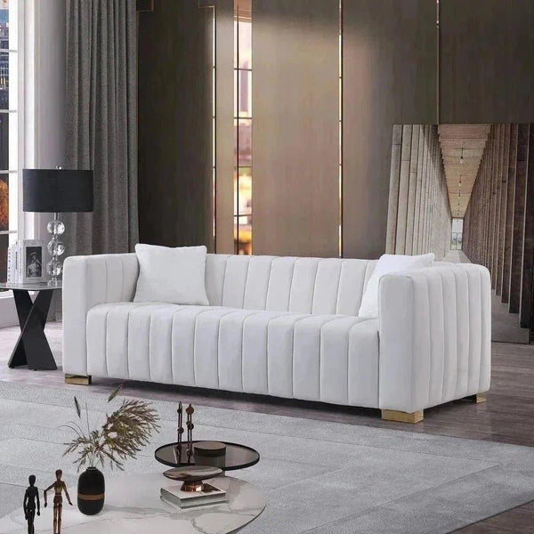 Proline Luxury Sofa Set in Suede - Oak Inside