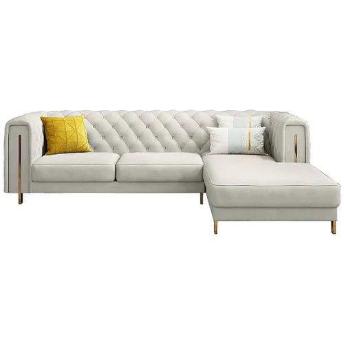 Relexo Luxury Sectional Sofa in Suede - Oak Inside