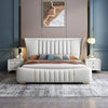 Relexo Luxury Upholstered Bed in Leatherette - Oak Inside