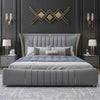 Relexo Luxury Upholstered Bed in Leatherette - Oak Inside